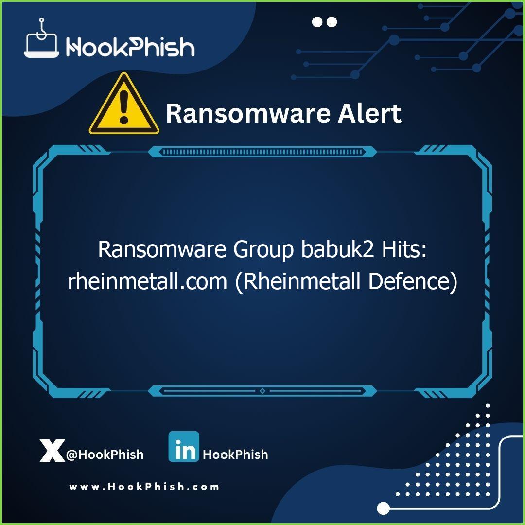 hookphish post ransomware group babuk hits rheinmetall com rheinmetall defence