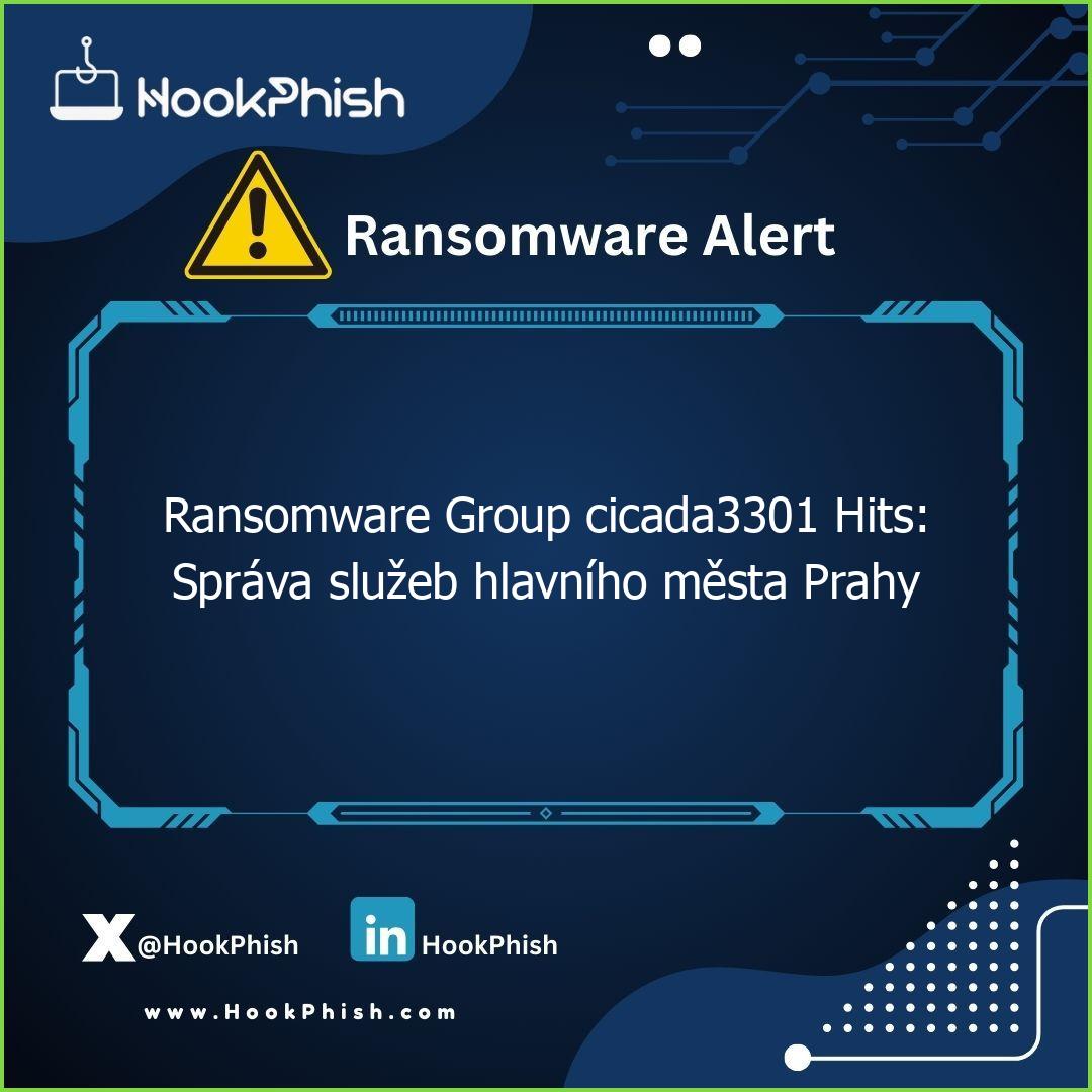 hookphish post ransomware group cicada hits sprava sluzeb hlavniho mesta prahy