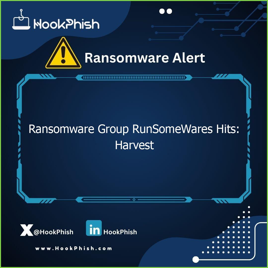 hookphish post ransomware group runsomewares hits harvest