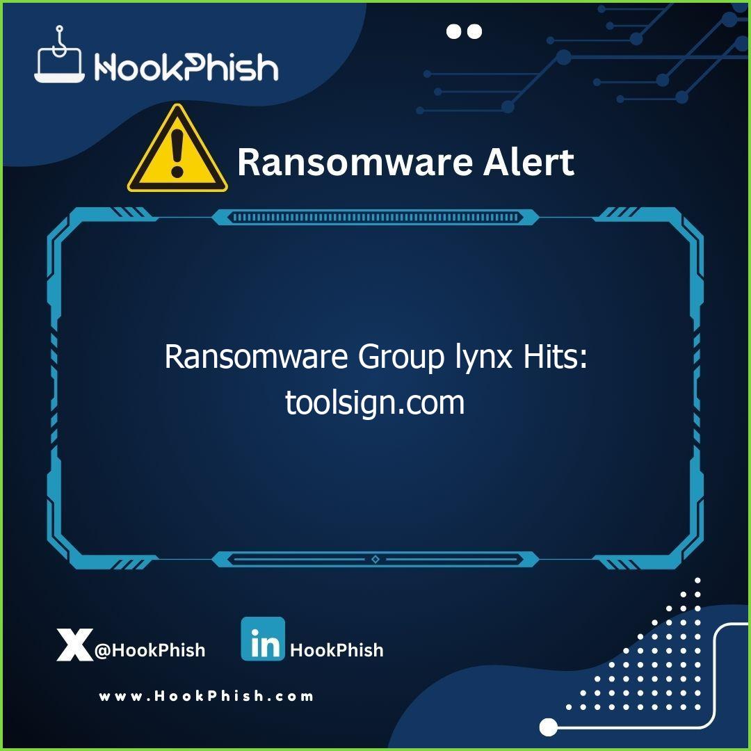 hookphish post ransomware group lynx hits toolsign com