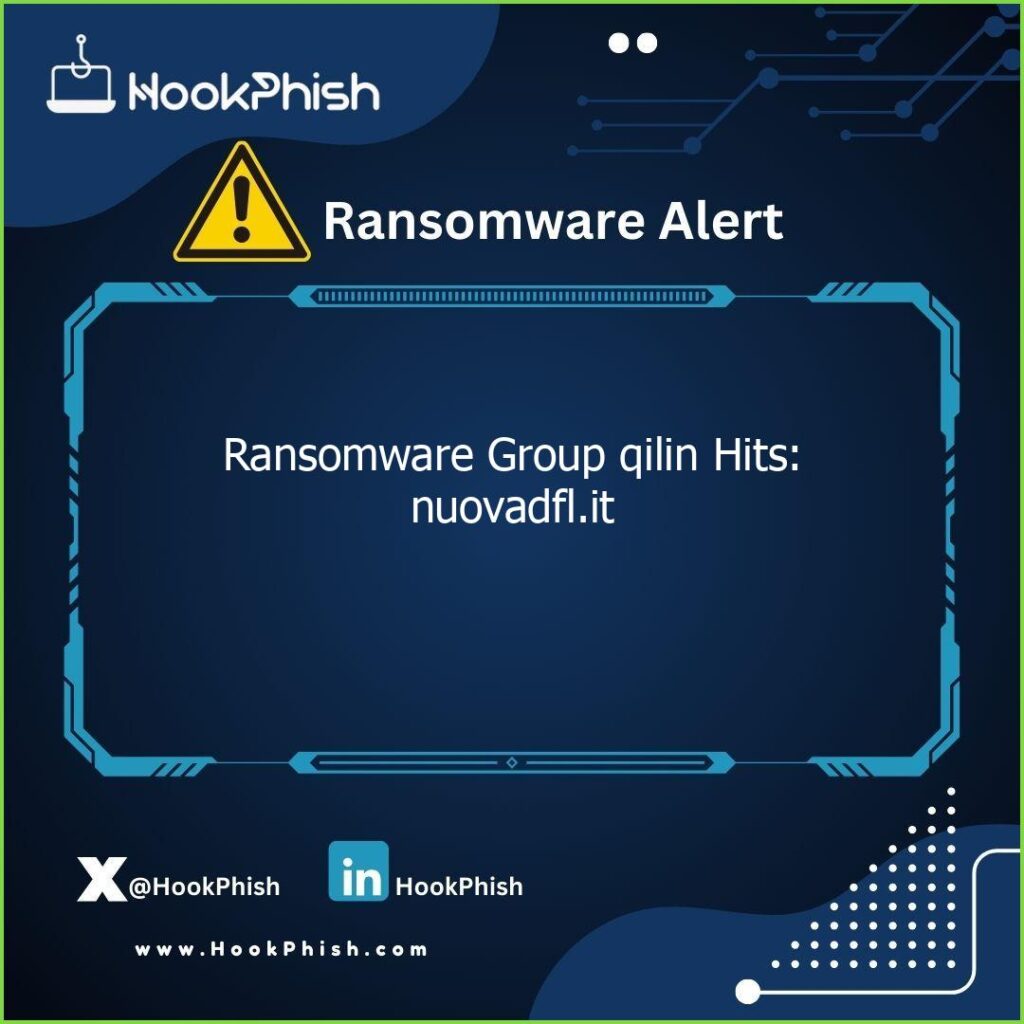 hookphish post ransomware group qilin hits nuovadfl it
