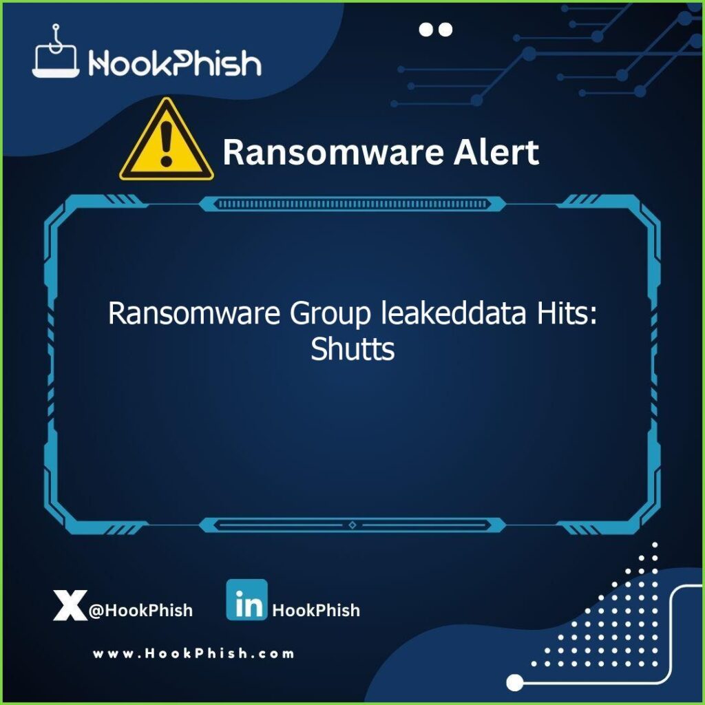 hookphish post ransomware group leakeddata hits shutts