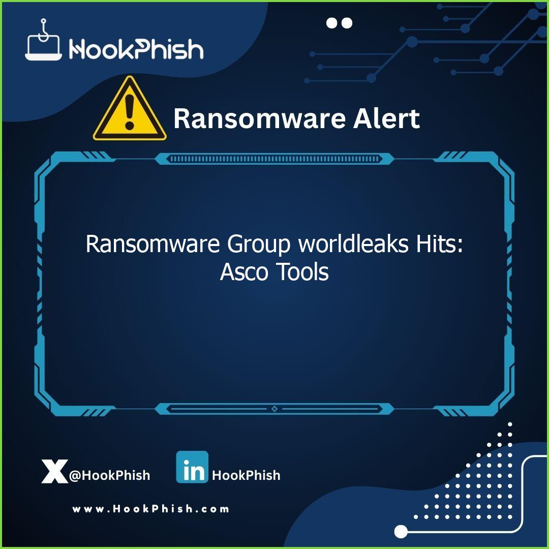 hookphish post ransomware group worldleaks hits asco tools