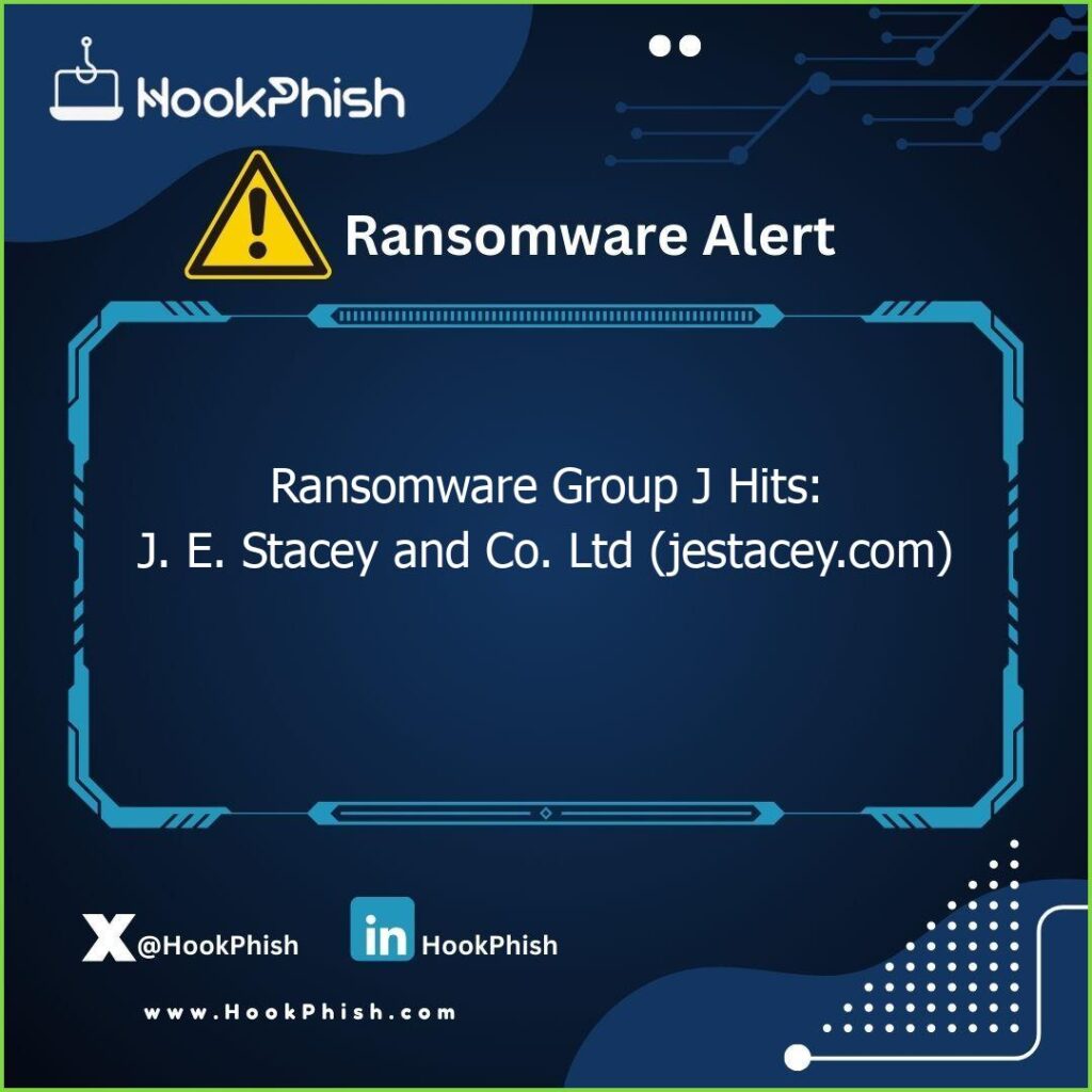 hookphish post ransomware group j hits j e stacey and co ltd jestacey com