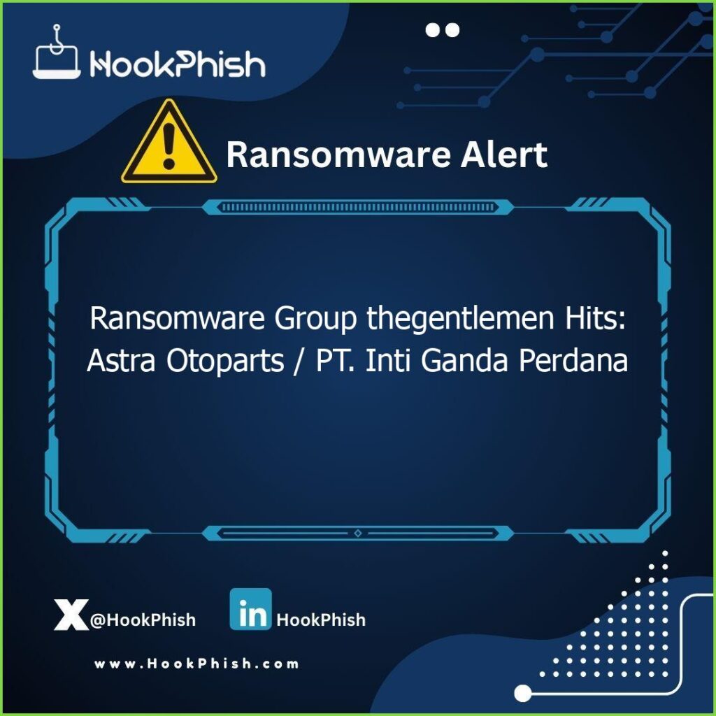hookphish post ransomware group thegentlemen hits astra otoparts pt inti ganda perdana