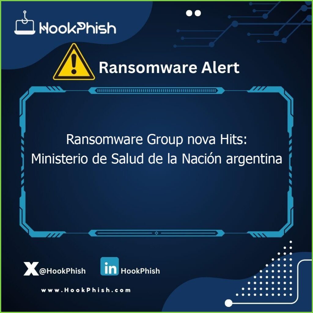 hookphish post ransomware group nova hits ministerio de salud de la nacion argentina