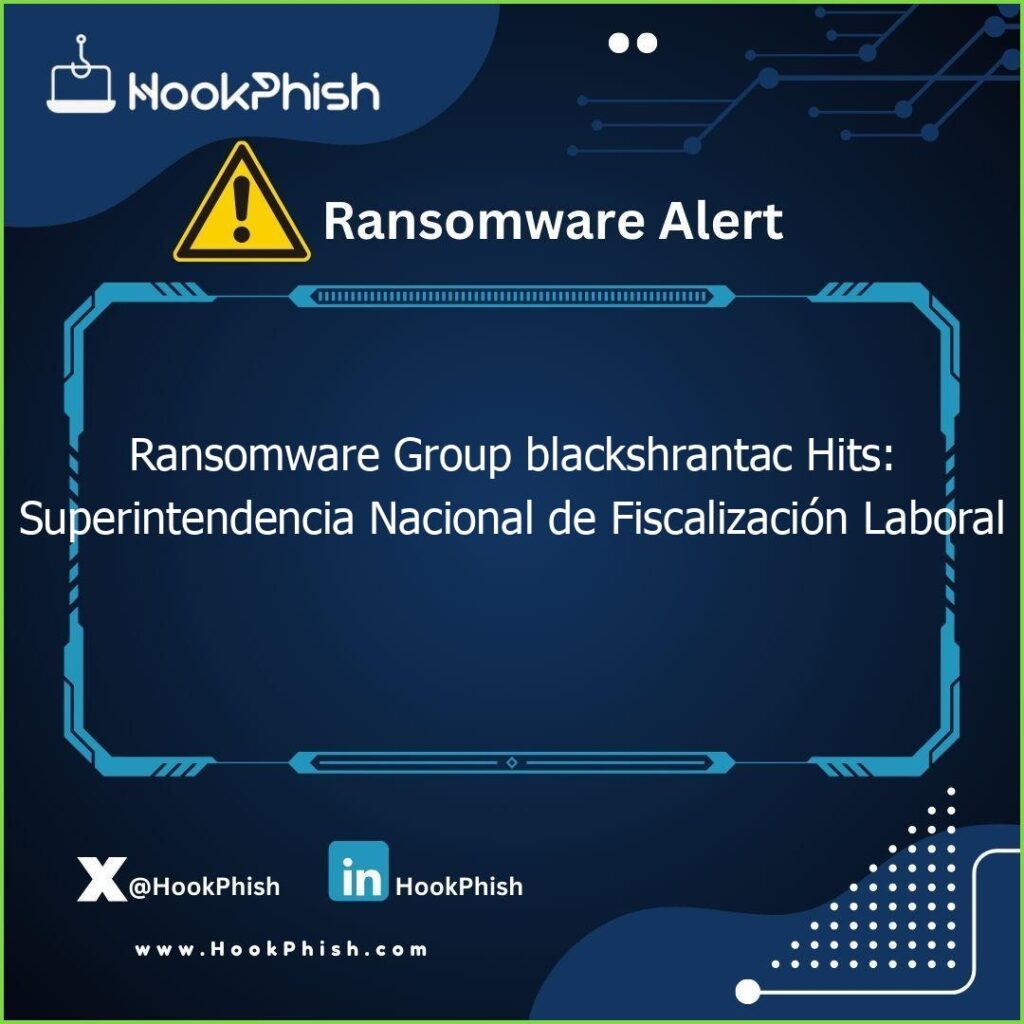 hookphish post ransomware group blackshrantac hits superintendencia nacional de fiscalizacion laboral
