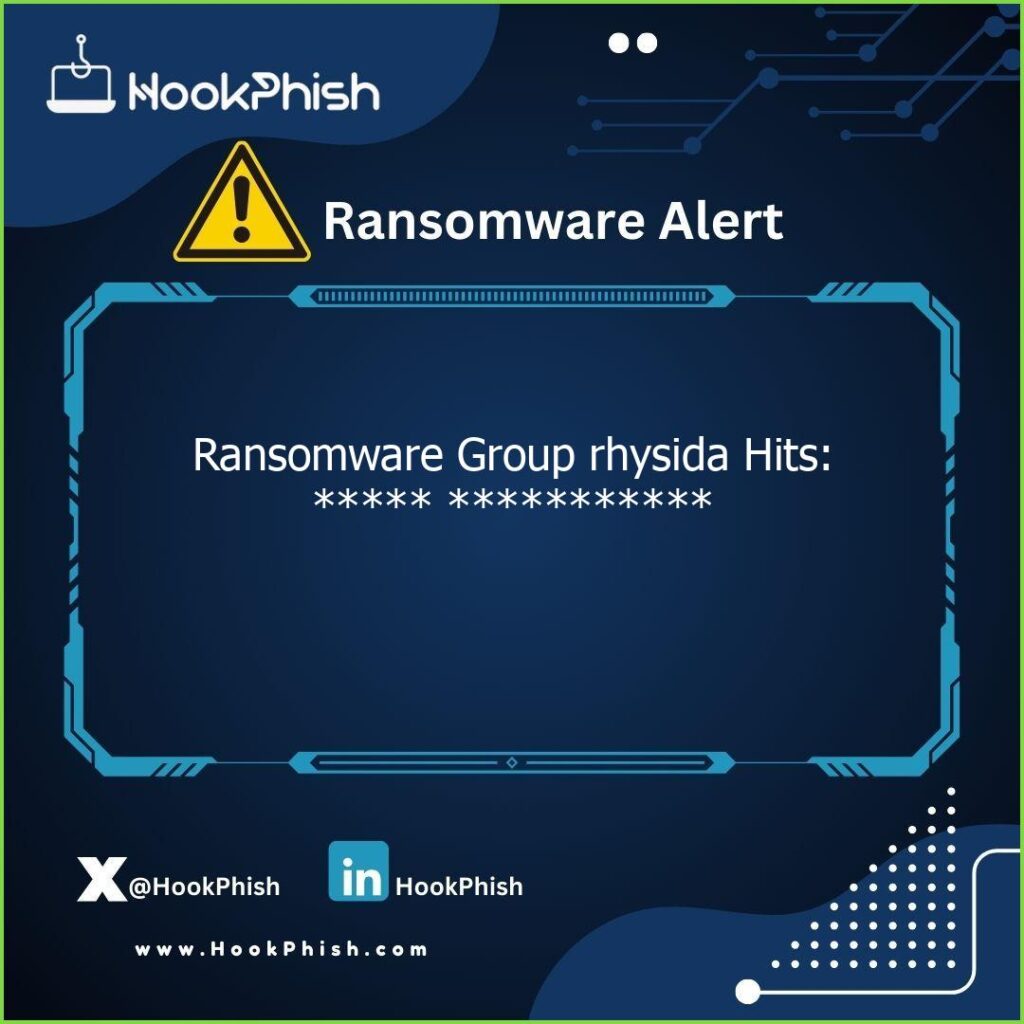 hookphish post ransomware group rhysida hits