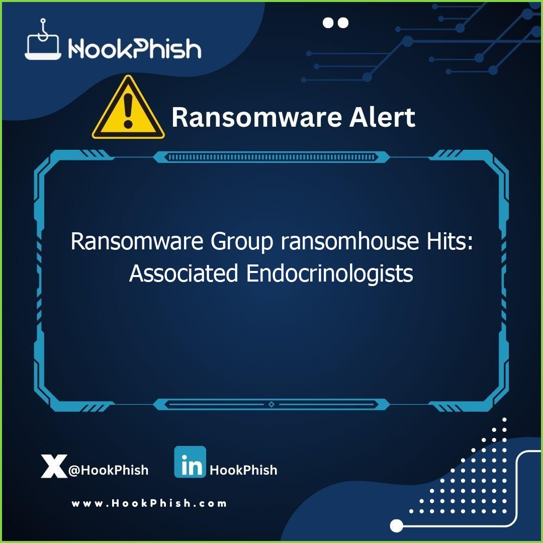 hookphish post ransomware group ransomhouse hits associated endocrinologists