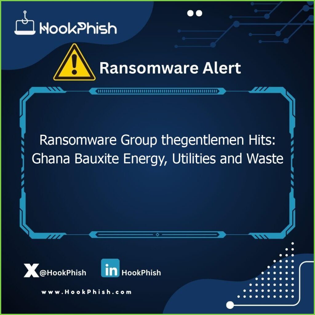 hookphish post ransomware group thegentlemen hits ghana bauxite energy utilities and waste