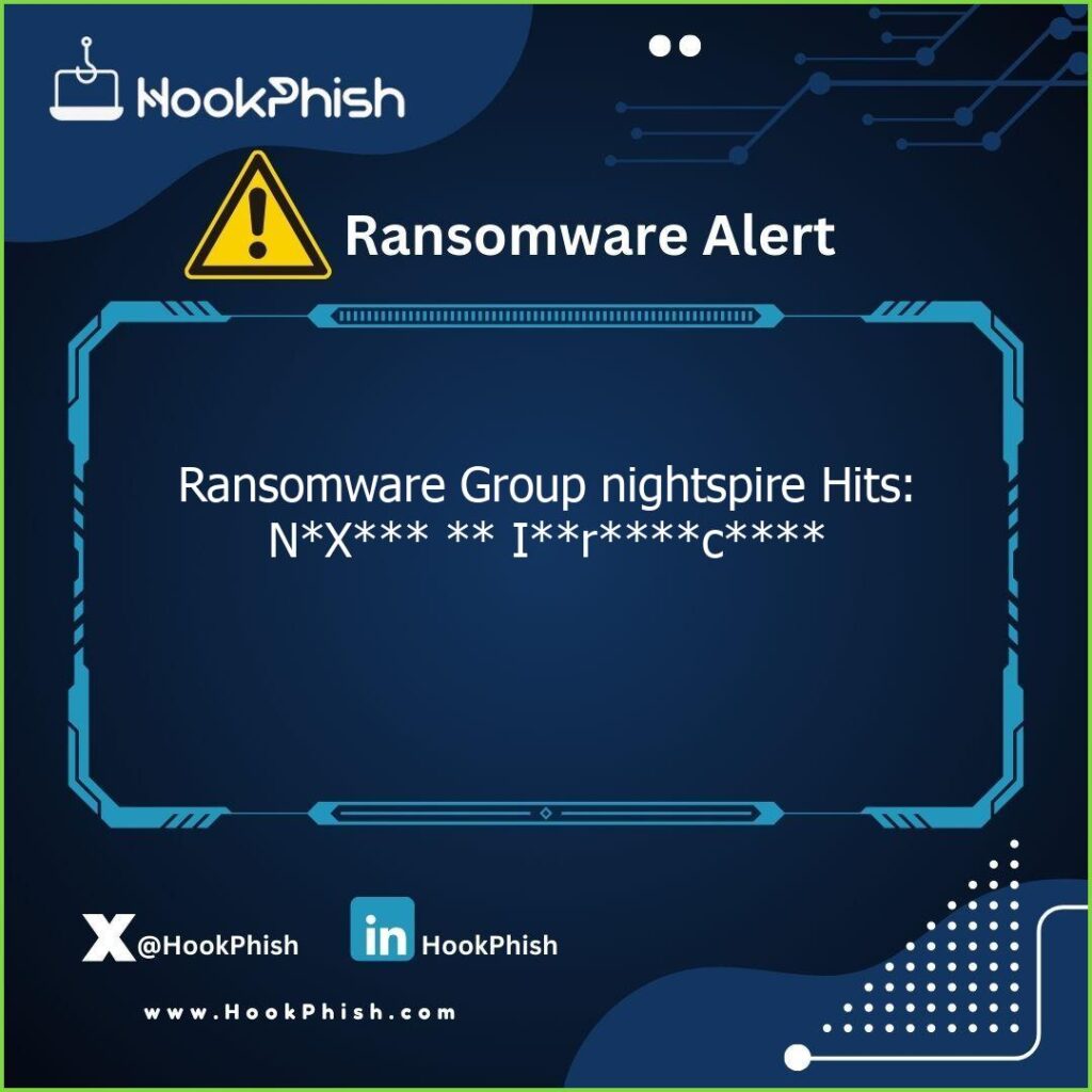 hookphish post ransomware group nightspire hits nx irc