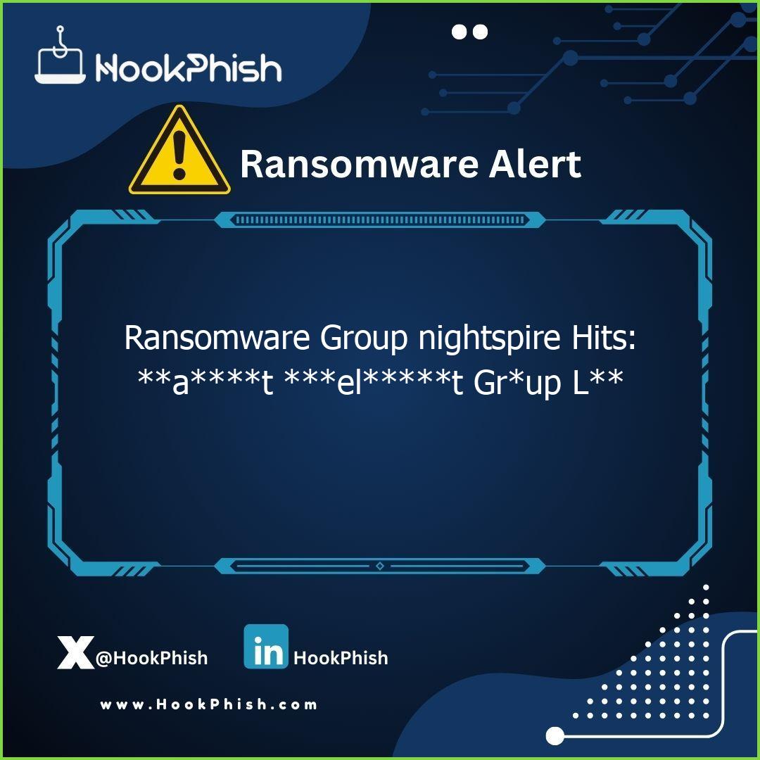 hookphish post ransomware group nightspire hits at elt grup l