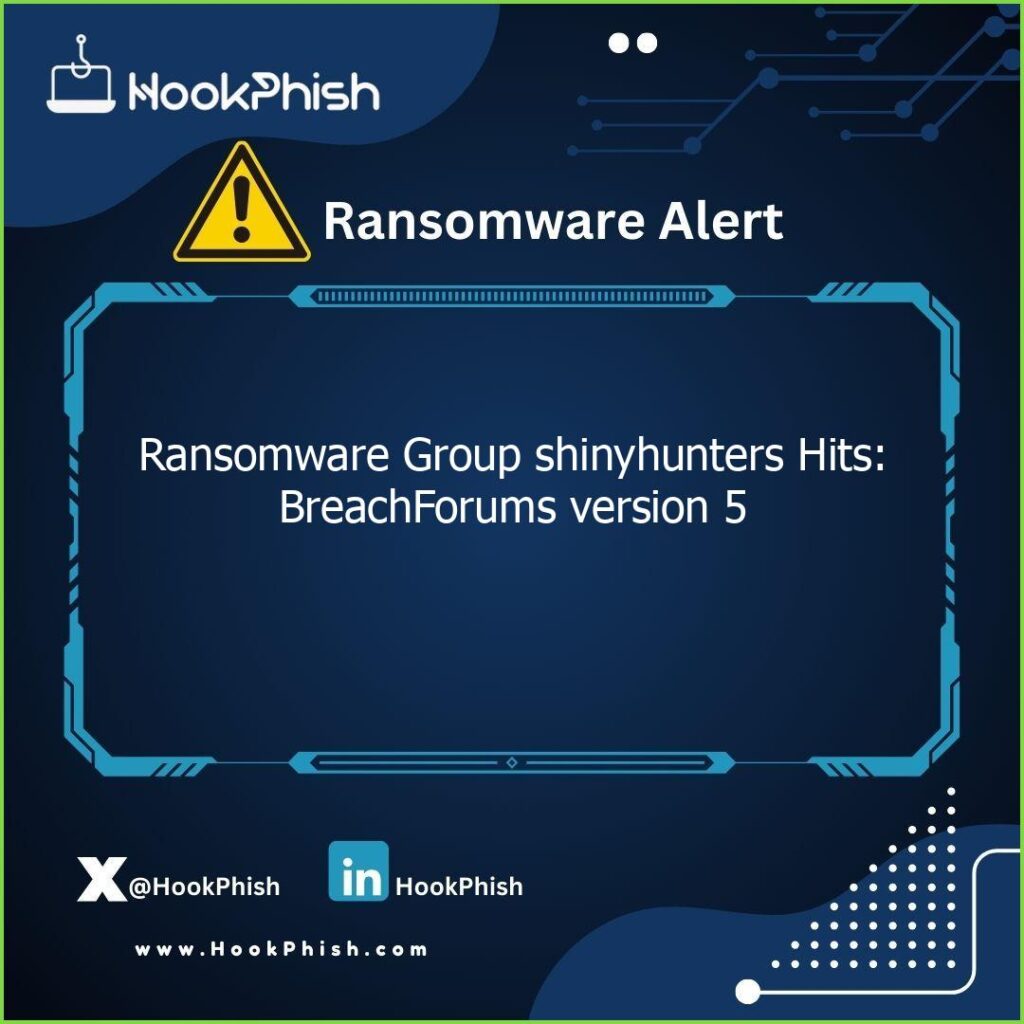 hookphish post ransomware group shinyhunters hits breachforums version