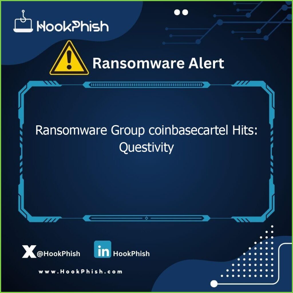 hookphish post ransomware group coinbasecartel hits questivity
