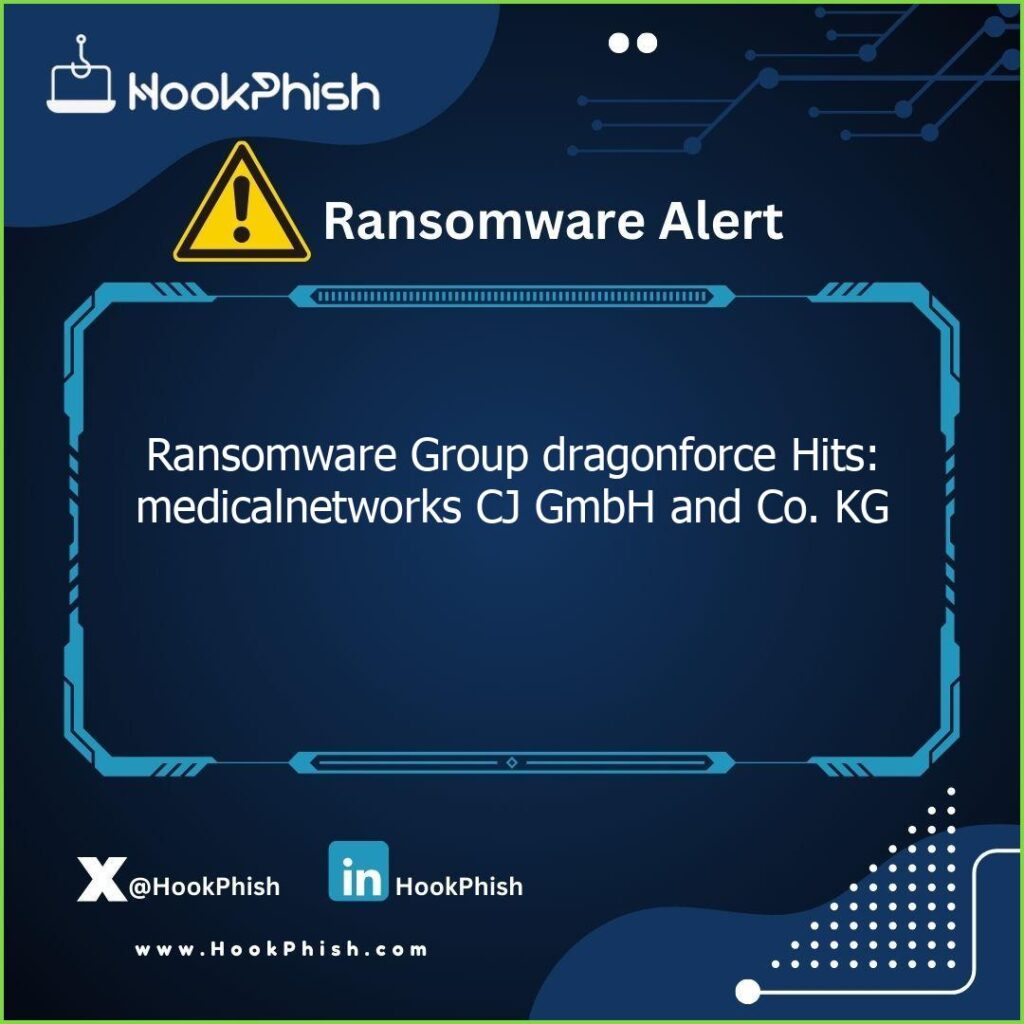 hookphish post ransomware group dragonforce hits medicalnetworks cj gmbh and co kg