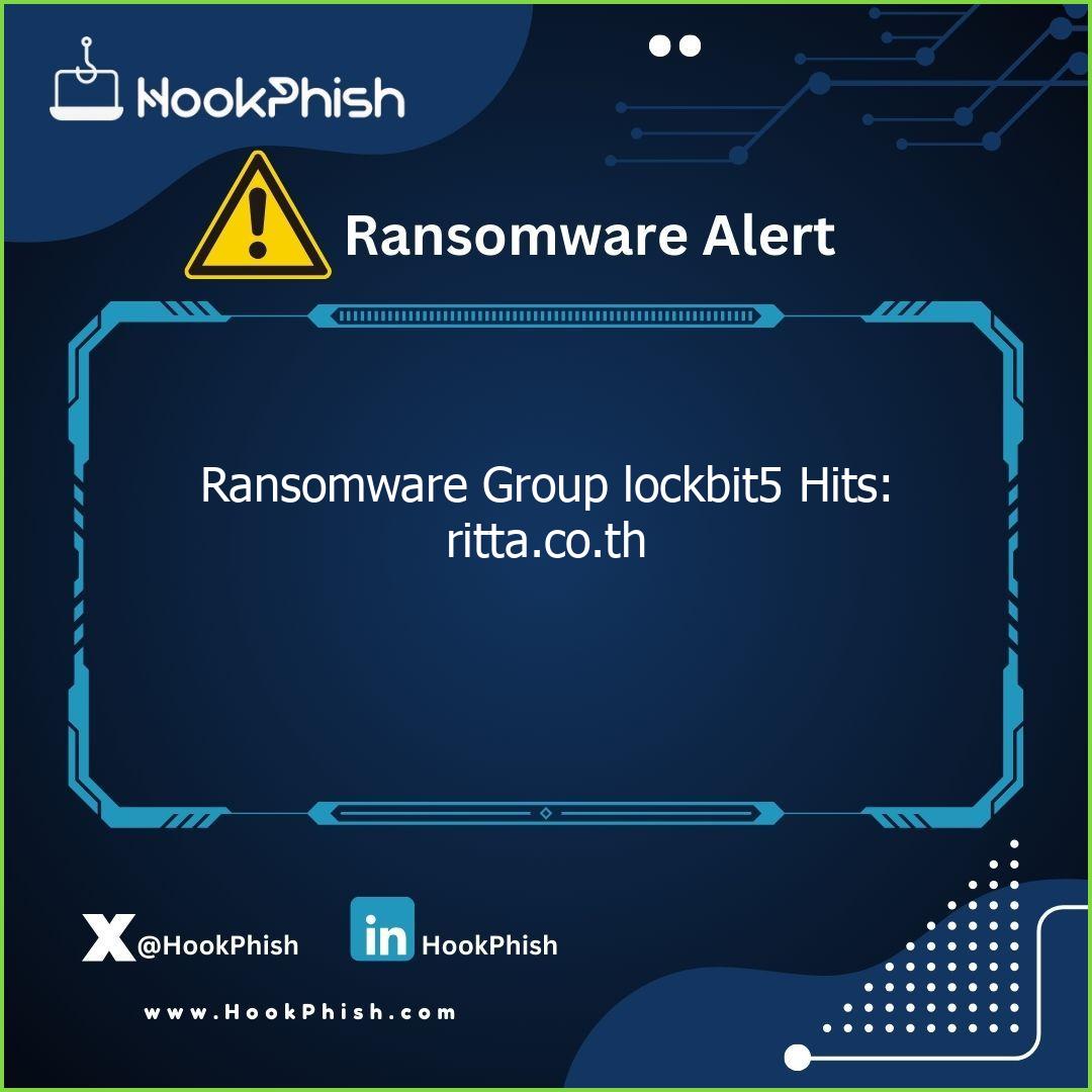 hookphish post ransomware group lockbit hits ritta co th