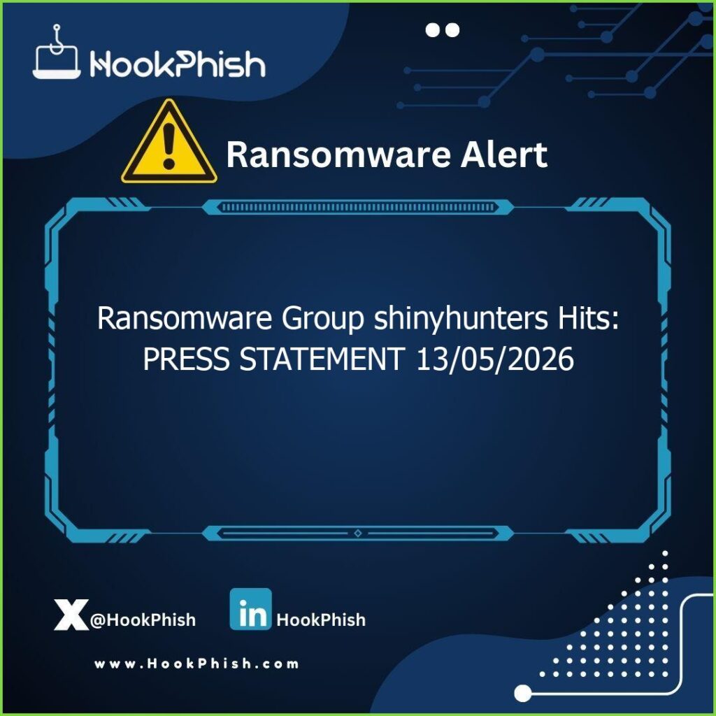 hookphish post ransomware group shinyhunters hits press statement