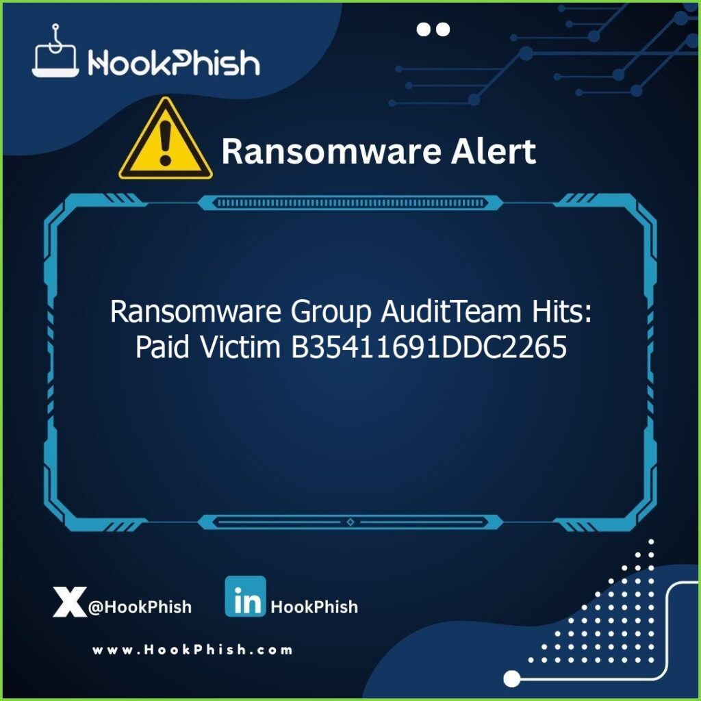 hookphish post ransomware group auditteam hits paid victim bddc