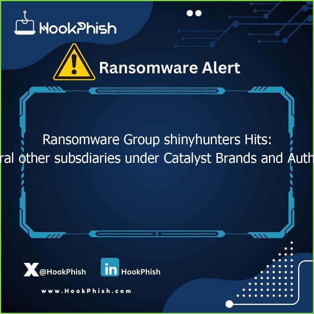 hookphish post ransomware group shinyhunters hits jcpenney and several other subsdiaries under catalyst brands and authentic brands group