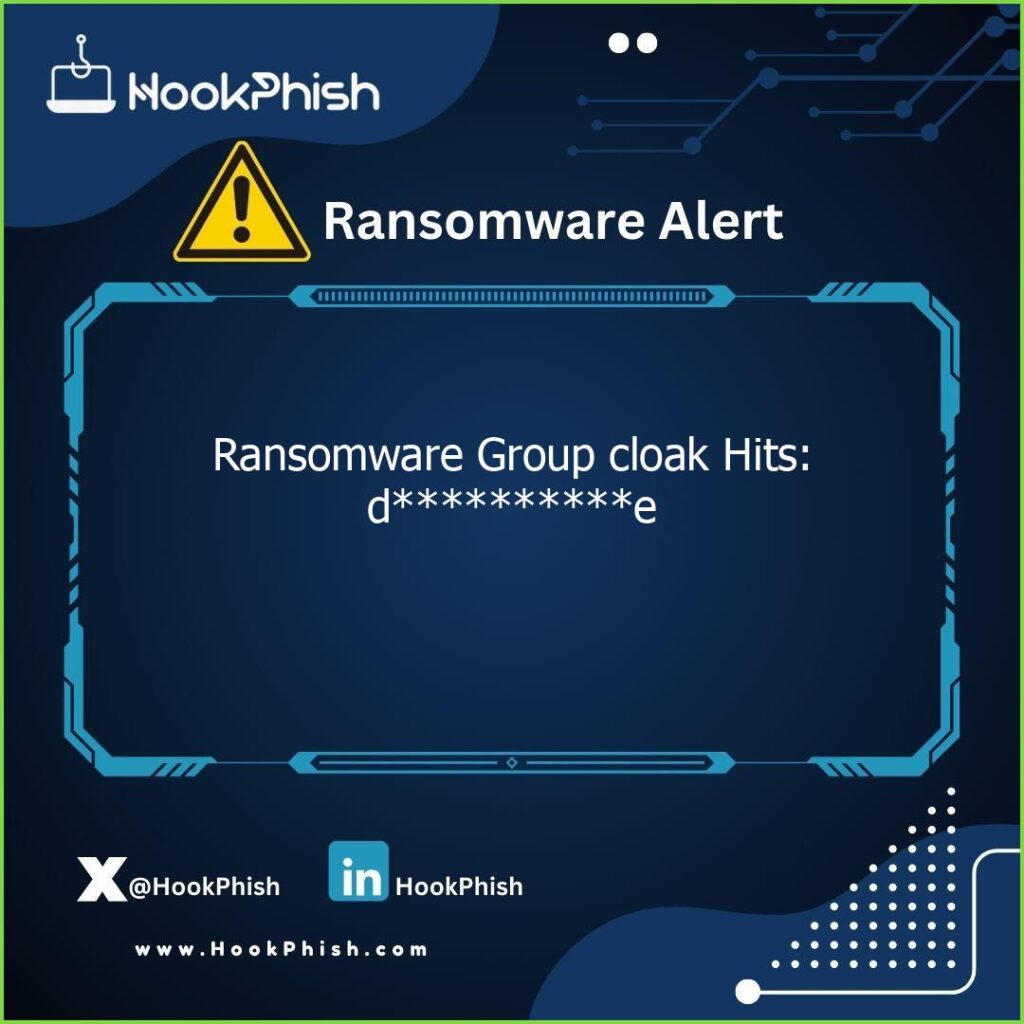 hookphish post ransomware group cloak hits de
